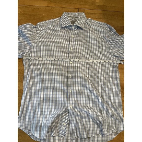 Canali Men's Dress Shirt Blue Patterned Button Down Long‎ Sleeves 17 / 43 Italy - Picture 3 of 7